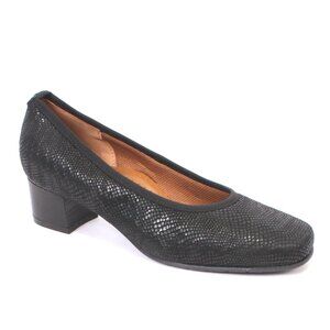 Vernissage 73938 Black Suede Leather Comfort Heels Shoes Pumps
